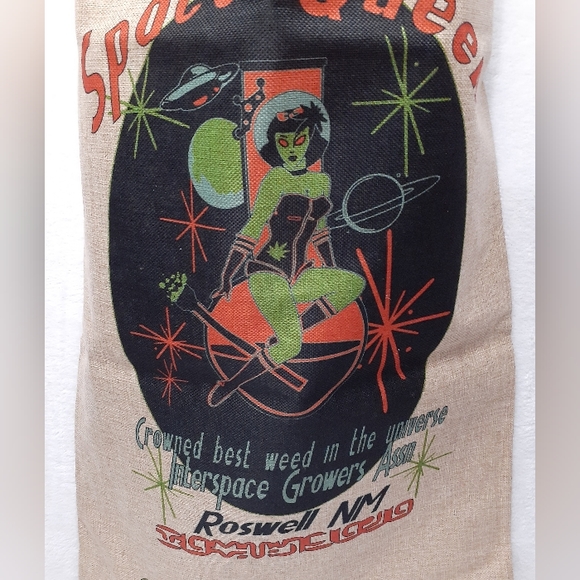 Drawstring Novelty Burlap Bag - Picture 2 of 3